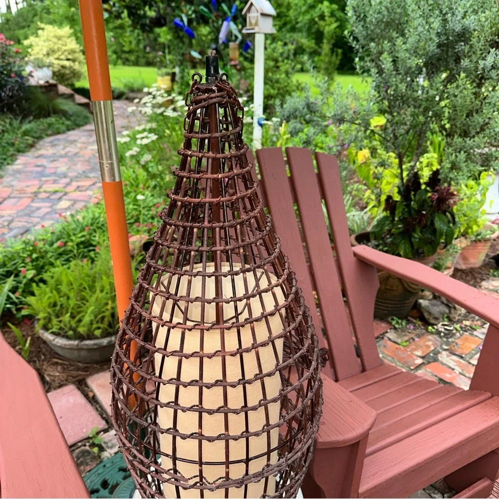 Unique Rustic vintage  wicker/rattan Lantern
